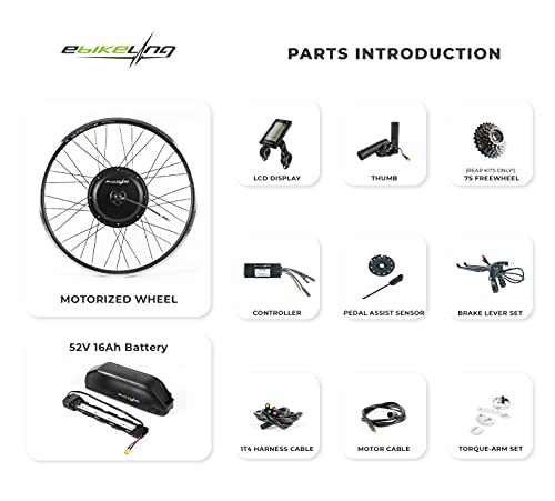 1500W 1200W Direct Drive Ebike Conversion Kit with Battery 26" S985
