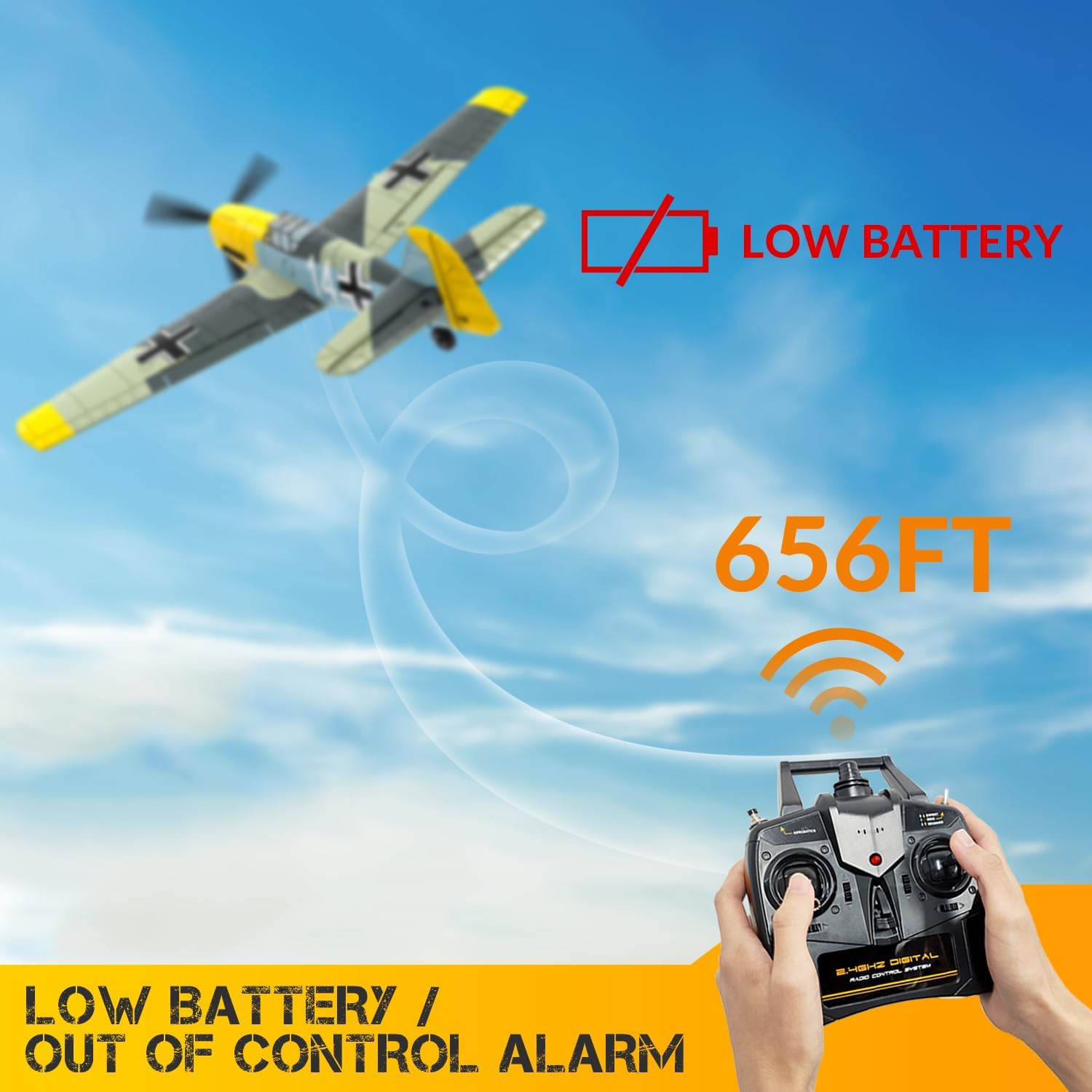 RC Plane 4CH RC Airplane Ready to Fly with Upgraded Canopy I72965
