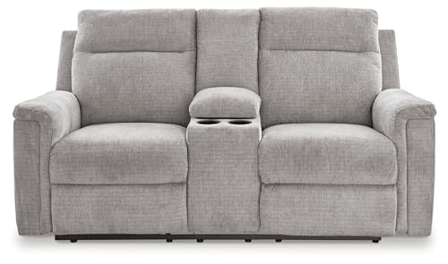 Gray Power Reclining Loveseat P7027