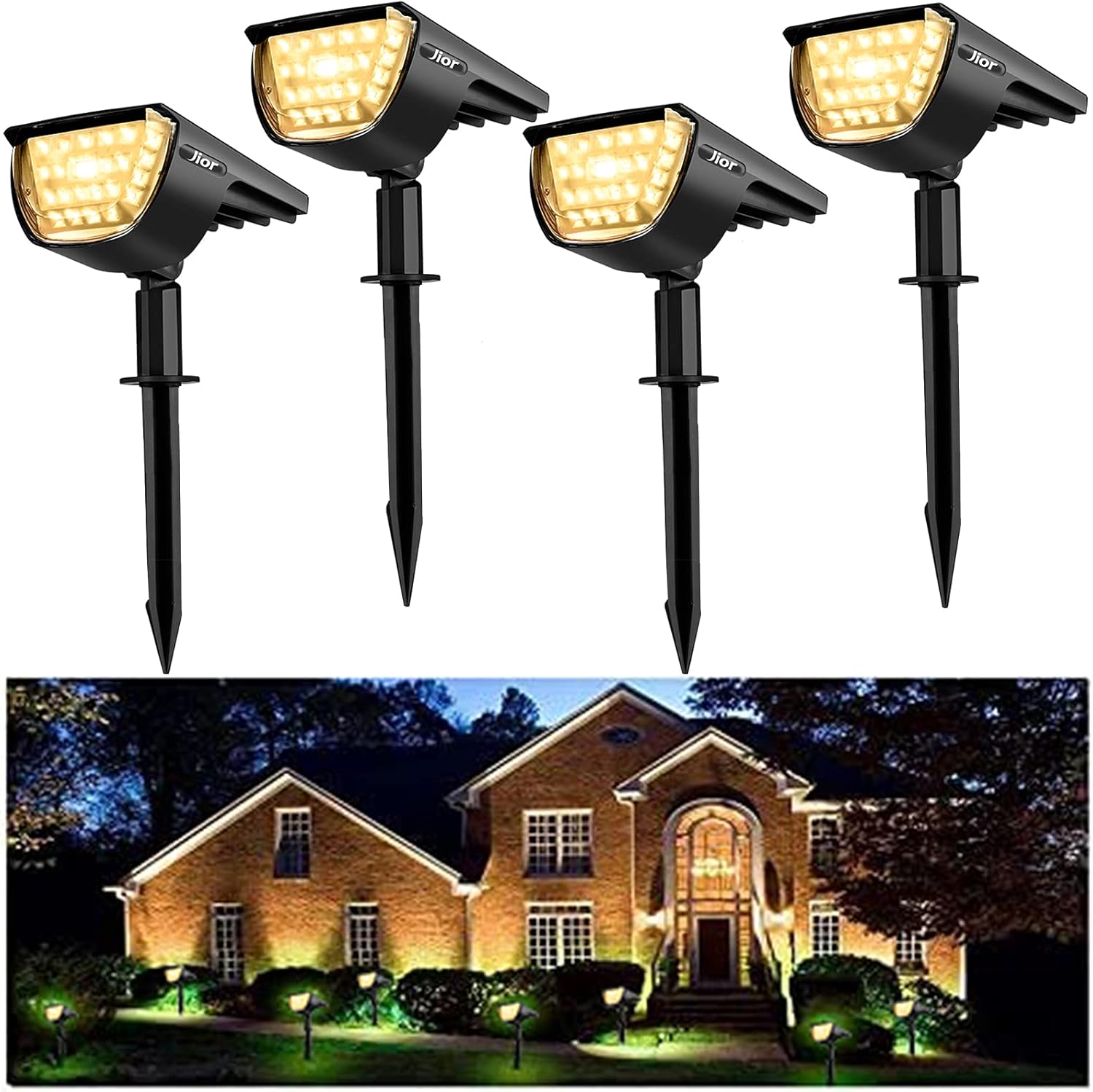 4 Pack Solar Powered LED Landscape SpotLights IP65 Waterproof (Cold White) P61766