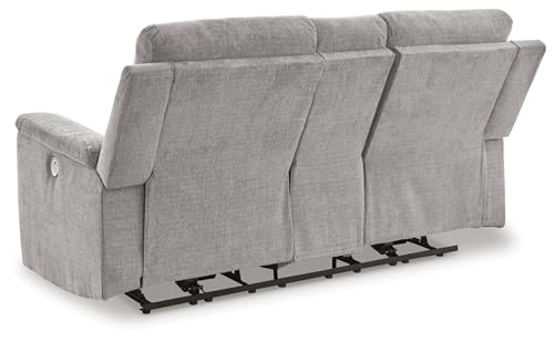 Gray Power Reclining Loveseat P7027