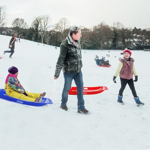 Flexible Plastic Snow Sled with Pull Rope for 1-2 Rider T53686