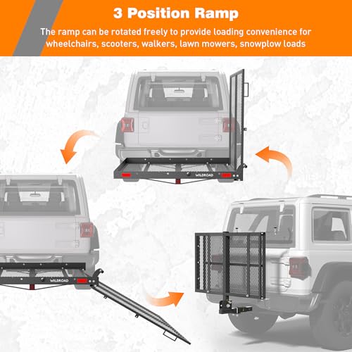 50" x 29" x 4" 500 LBS Folding Hitch Cargo Carrier with Ramp U2038