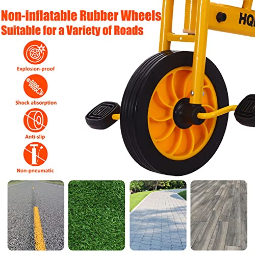 Kids Tricycle with Passenger Seat, Inflation-Free Rubber Wheels Q761
