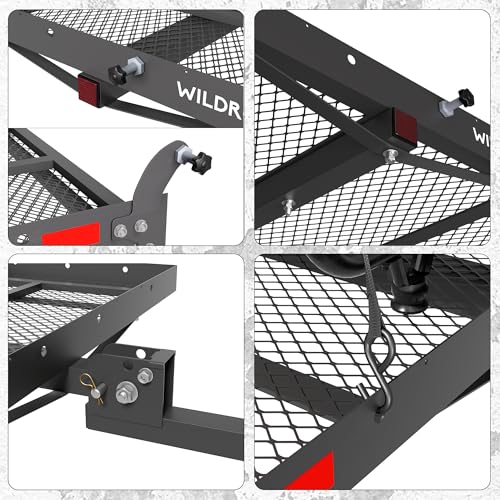 50" x 29" x 4" 500 LBS Folding Hitch Cargo Carrier with Ramp U2038