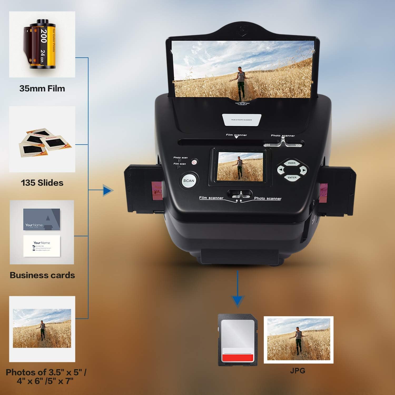 16MP Film Scanner with 2.4" LCD Screen O334305