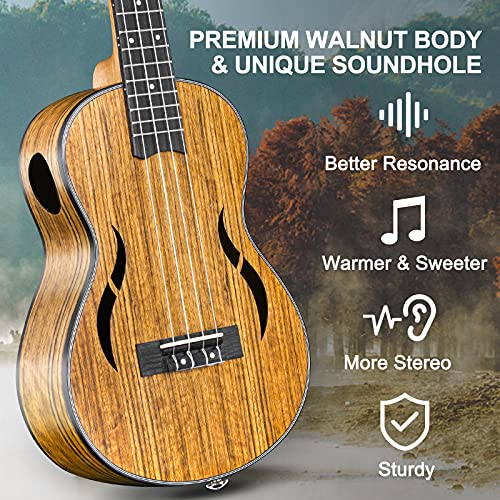 Concert Ukulele 23 Inches Walnut Wood Acoustic Ukulele with Gig Bag U87202