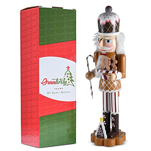 Wooden Nutcracker Candy Man with Candy Cane and Gingerbread Cookies U60527