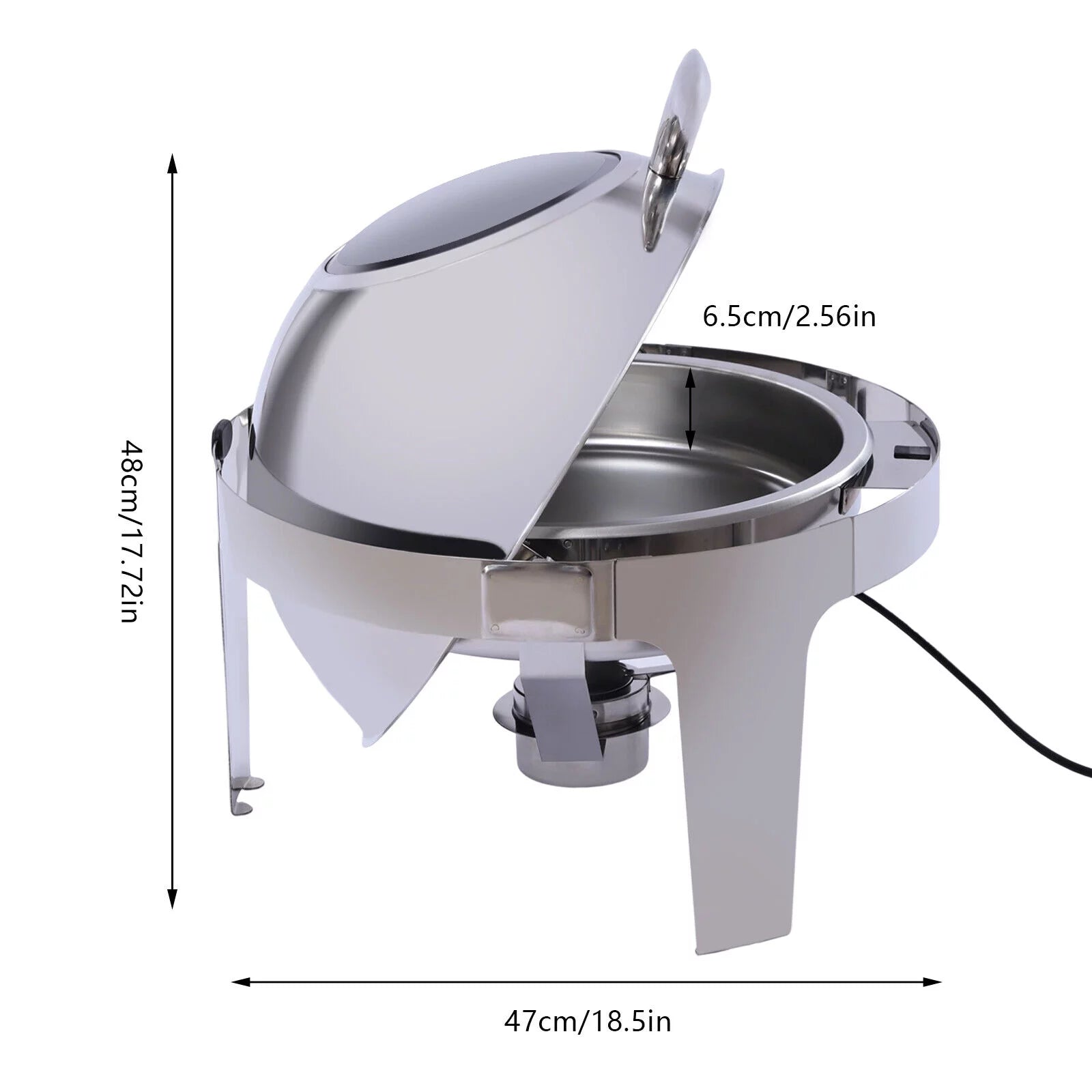 6.3-Quart Stainless Food Warmer Chafing Dish V22841
