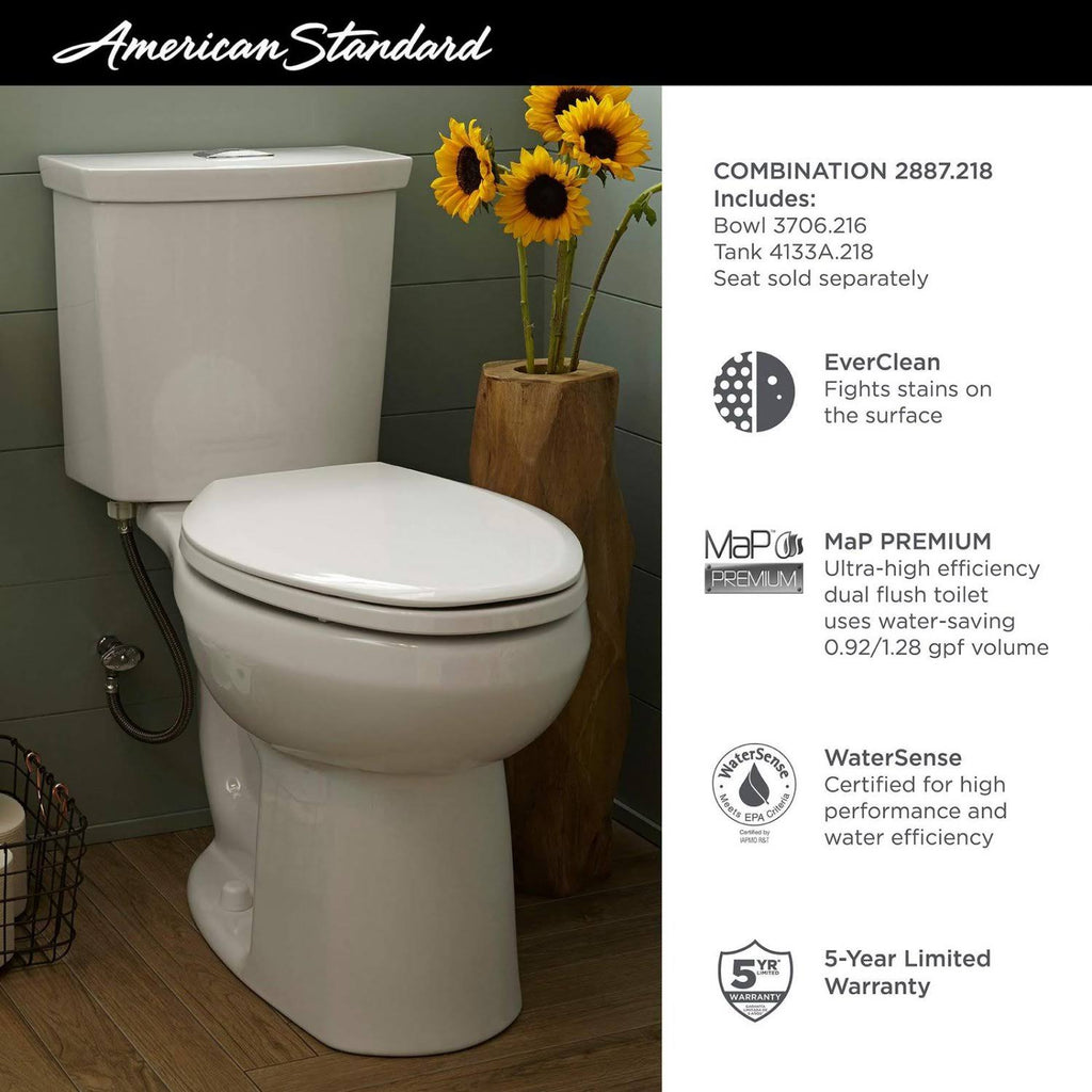 White Dual Flush Elongated Two-Piece Toilet Q893007