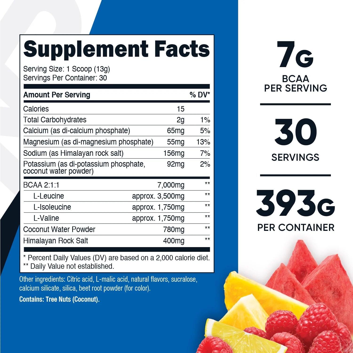 BCAA Hydration Powder Fruit Punch 30 Servings W102969
