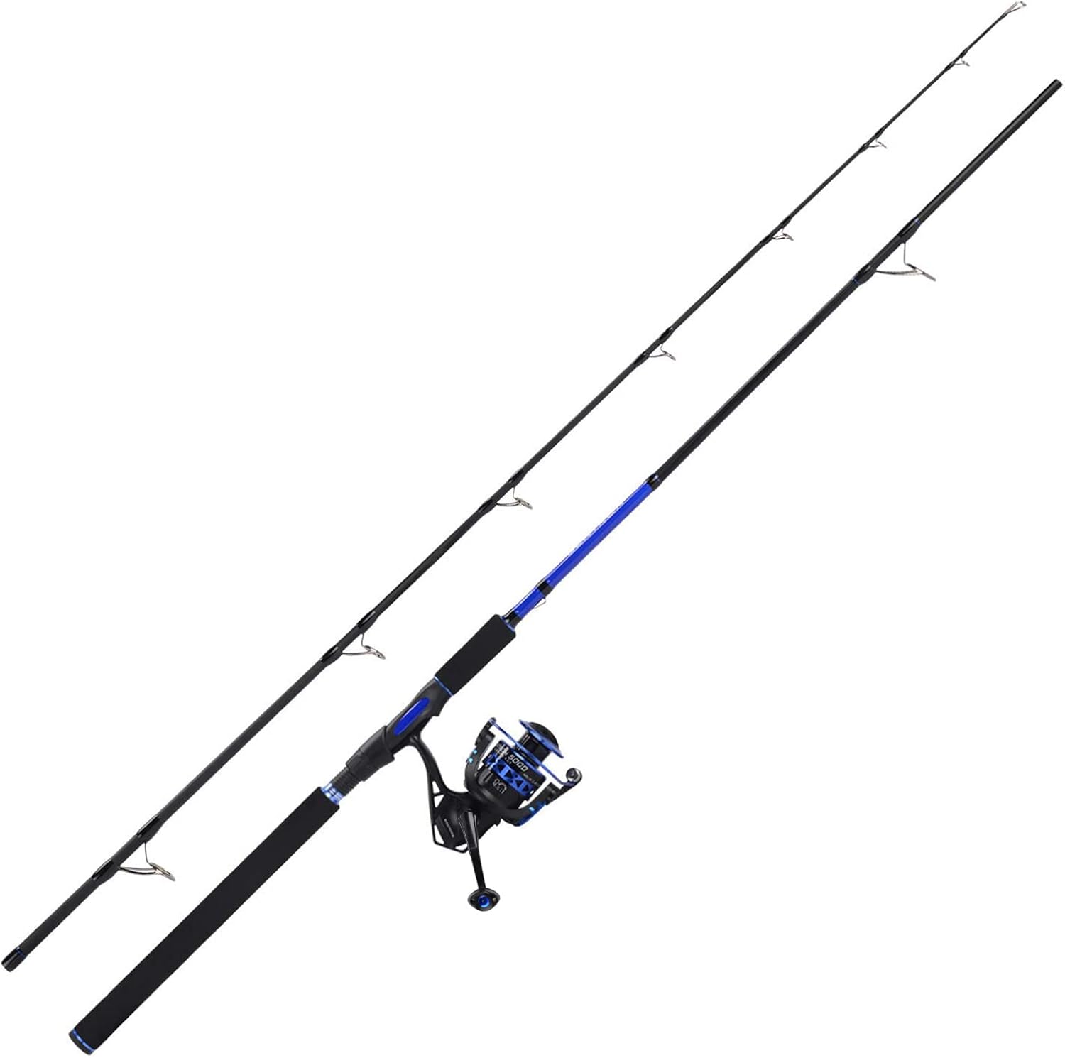 Fishing Rod and Reel Combo, IM6 Graphite 2Pc, Stainless Steel Guides with Ceramic Rings, EVA Handles Q4135