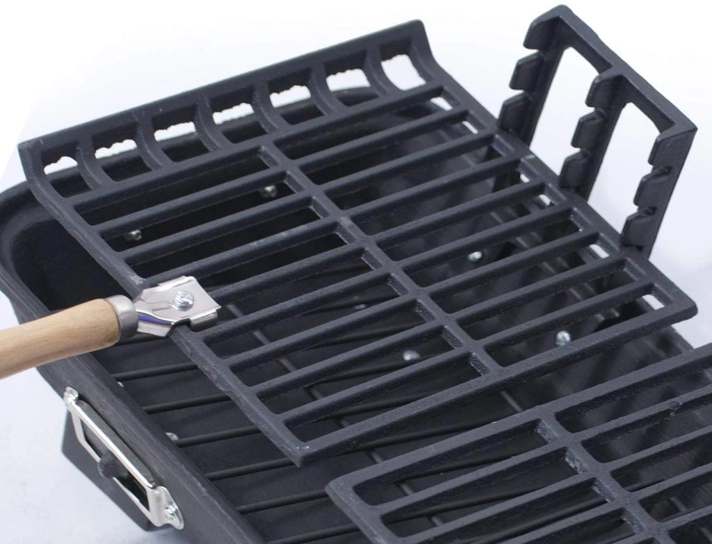 Cast Iron Hibachi Charcoal Grill, 10 by 18-Inch F372906