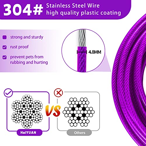 Purple 30FT Steel Wire Dog Tie Out Cable H598