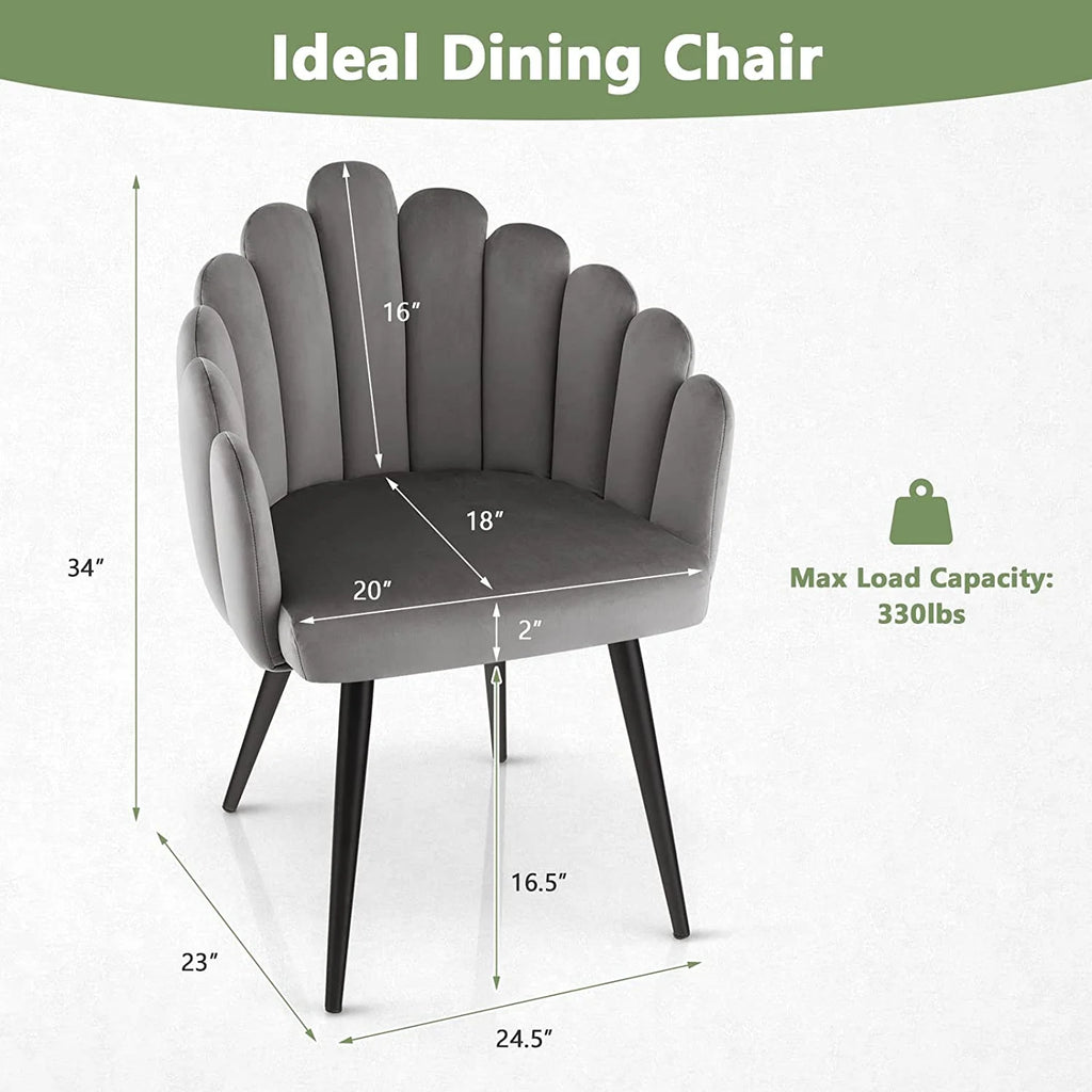 Gray Velvet Accent Dining Chair D801397