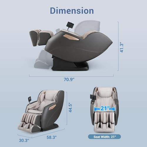 Grey Full Body Massage Recliner Chair with Heat F8595