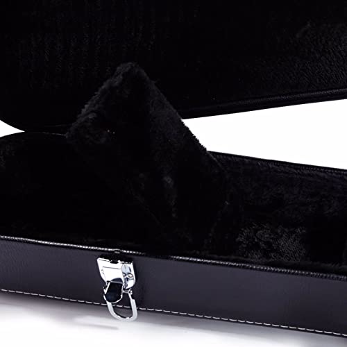 Black Wooden Hard-Shell Electric Guitar Case with Lock Latch Padding G55487