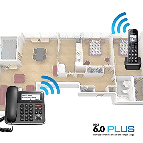 2 Handset Corded/Cordless Phone System with Answering Machine M1705