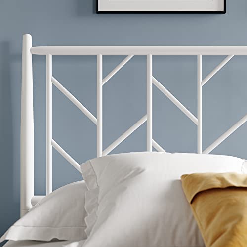 Queen Size Metal Platform Bed Frame with Headboard, Black N514814