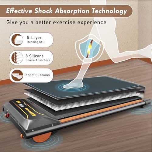 Under Desk Treadmill Walking Pad Machine with LED Display and 12 Preset Programs Portable Jogging Machine O323