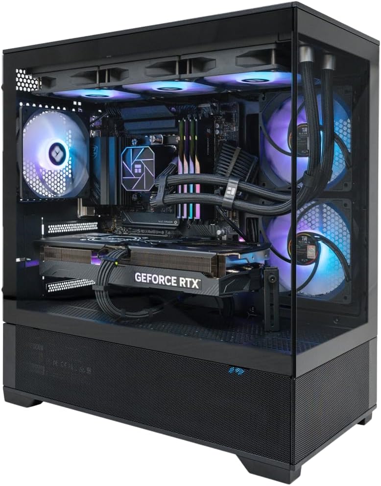 Black Mid-Tower Micro ATX PC Case with Tempered Glass I392