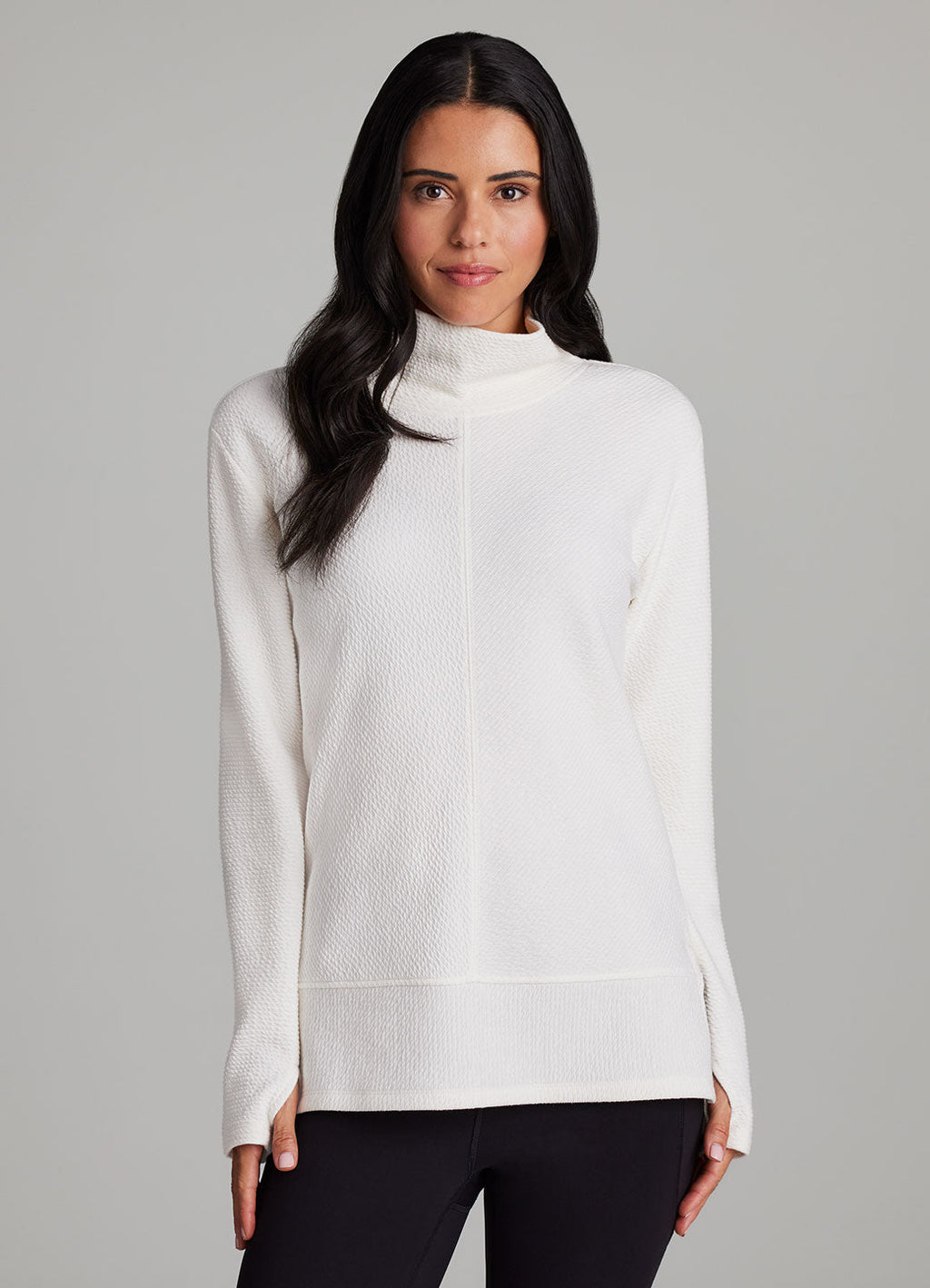 Studio Jacquard Mock Neck Pullover
