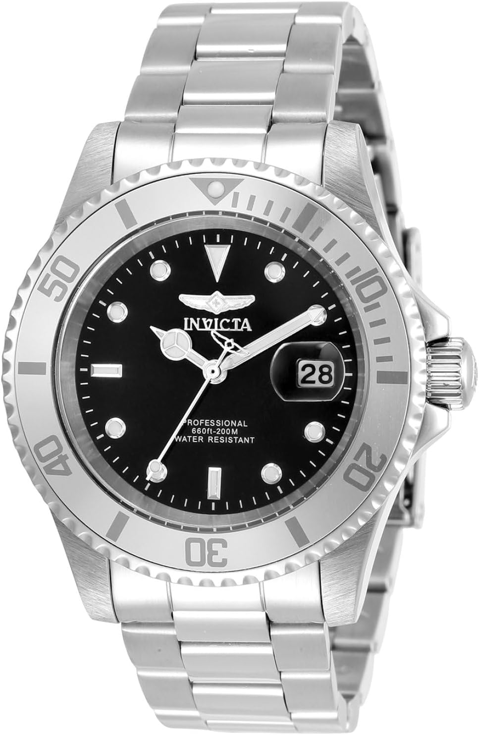40mm Black Dial Silver Tone Stainless Steel Watch U12075