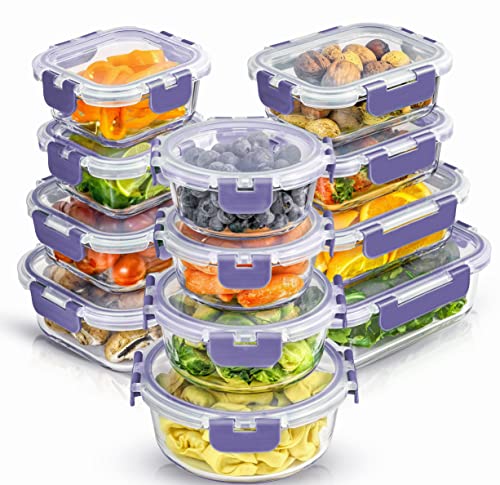24pc Borosilicate Glass Storage Containers with Lids C7275