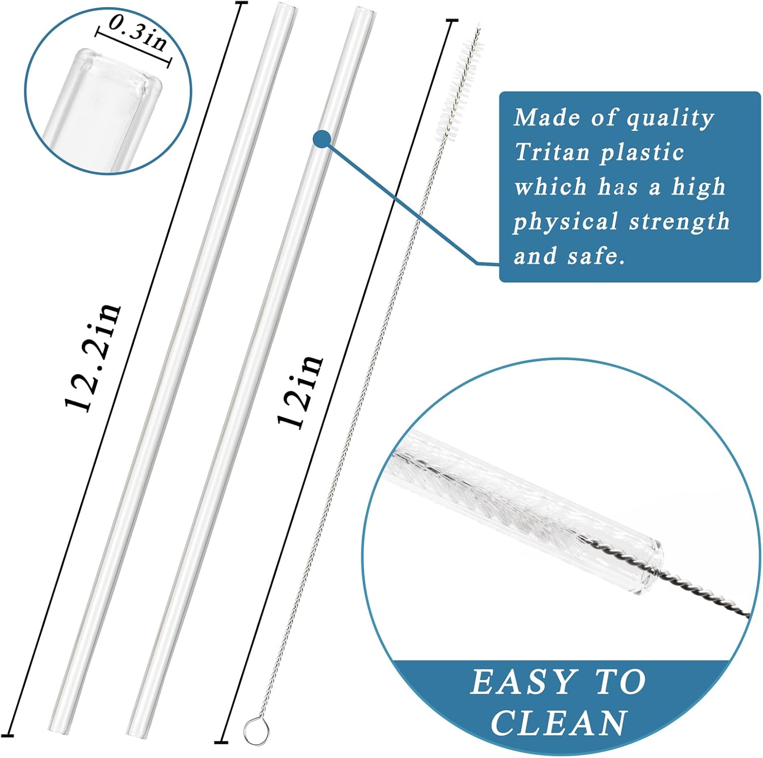 2 Pack Replacement Tumbler Lids for 40oz Travel Tumbler with Plastic Straws and Cleaning Brush B457