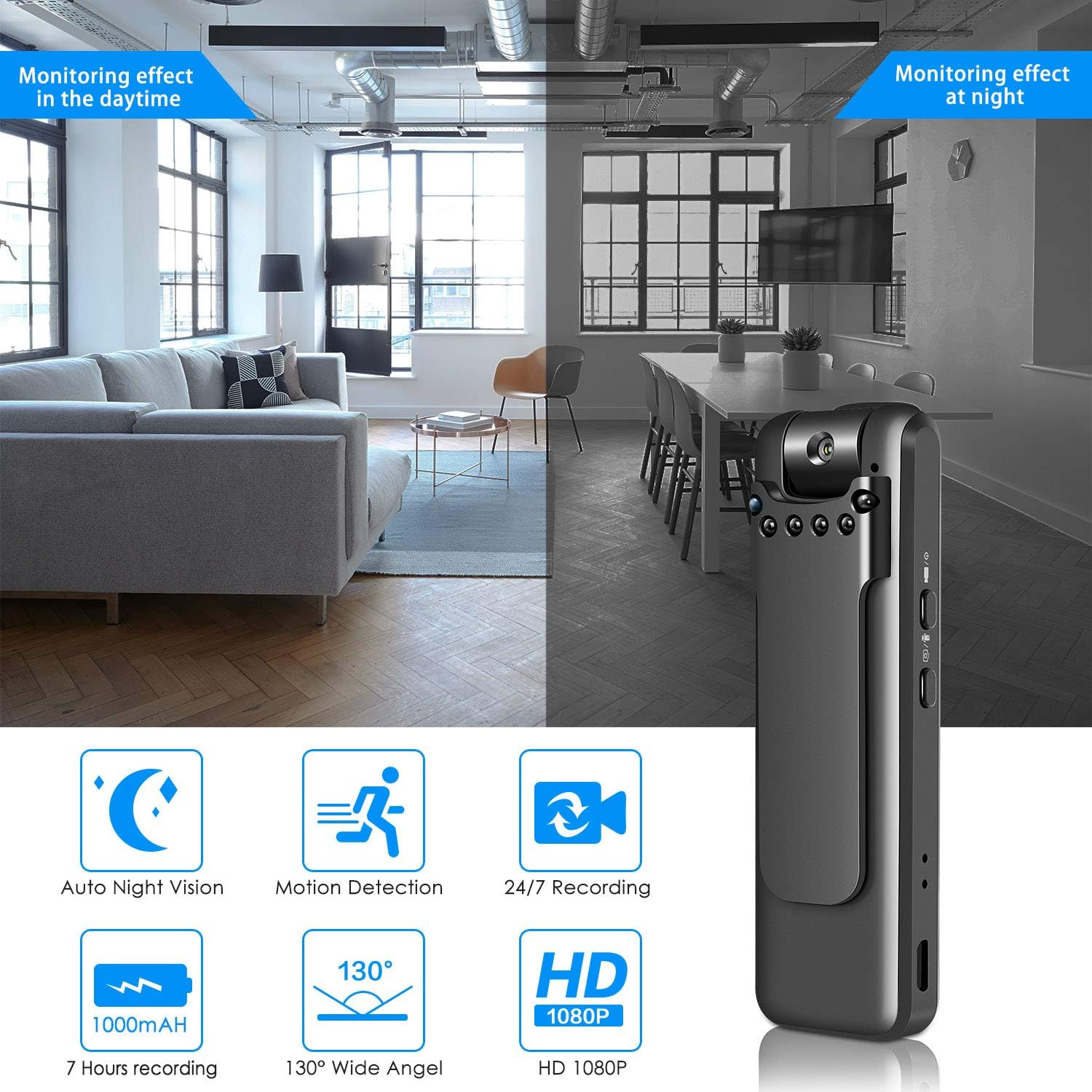 Ultra HD 1080P Body Worn Camera with Night Vision W88843