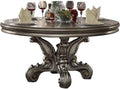 Antique Platinum Round Dining Table with Single Pedestal E450128
