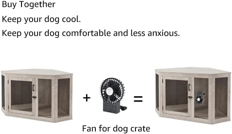 Medium Corner Dog Crate - Weathered Grey U9775