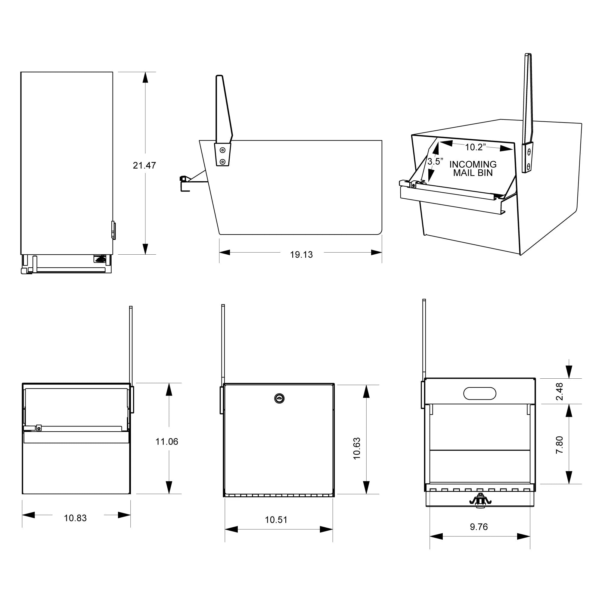 Black Locking Security Mailbox K5994