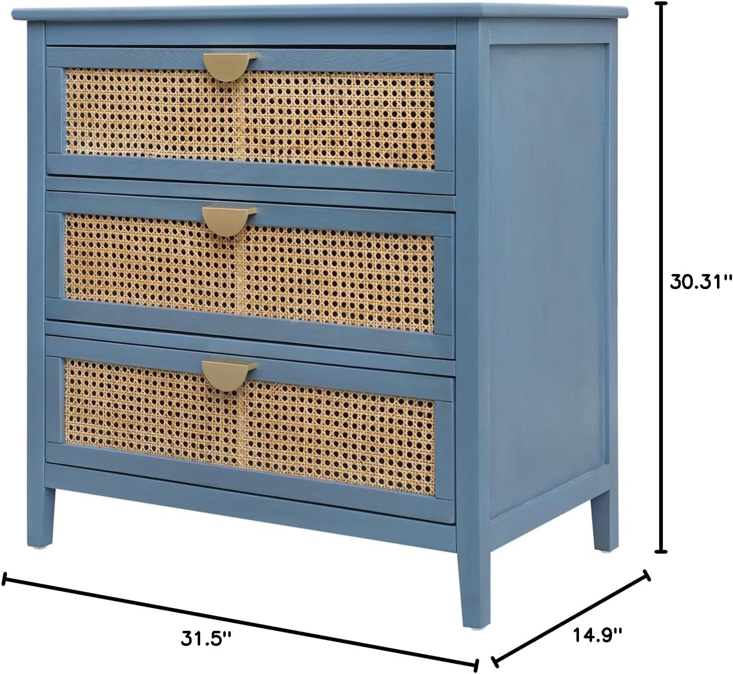 Natural Rattan 3 Drawer Cabinet N60755