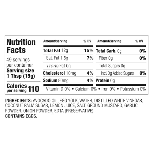 28 Ounces Pack of 2 Avocado Oil Mayonnaise U566