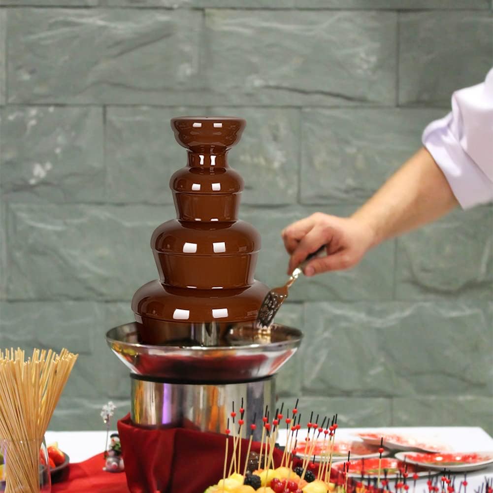 4 Tier Electric Stainless Chocolate Fondue Fountain D457355