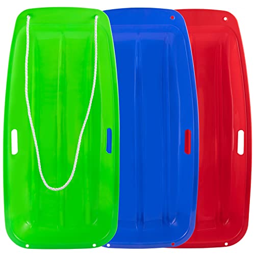 Flexible Plastic Snow Sled with Pull Rope for 1-2 Rider T53686