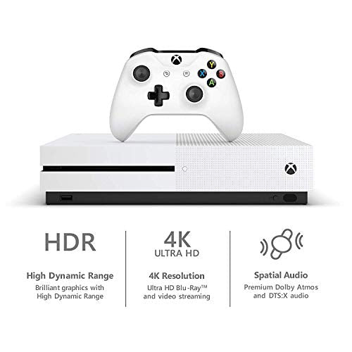 Xbox One S 1TB White Gaming Console with 4K Blu-Ray Player A6607