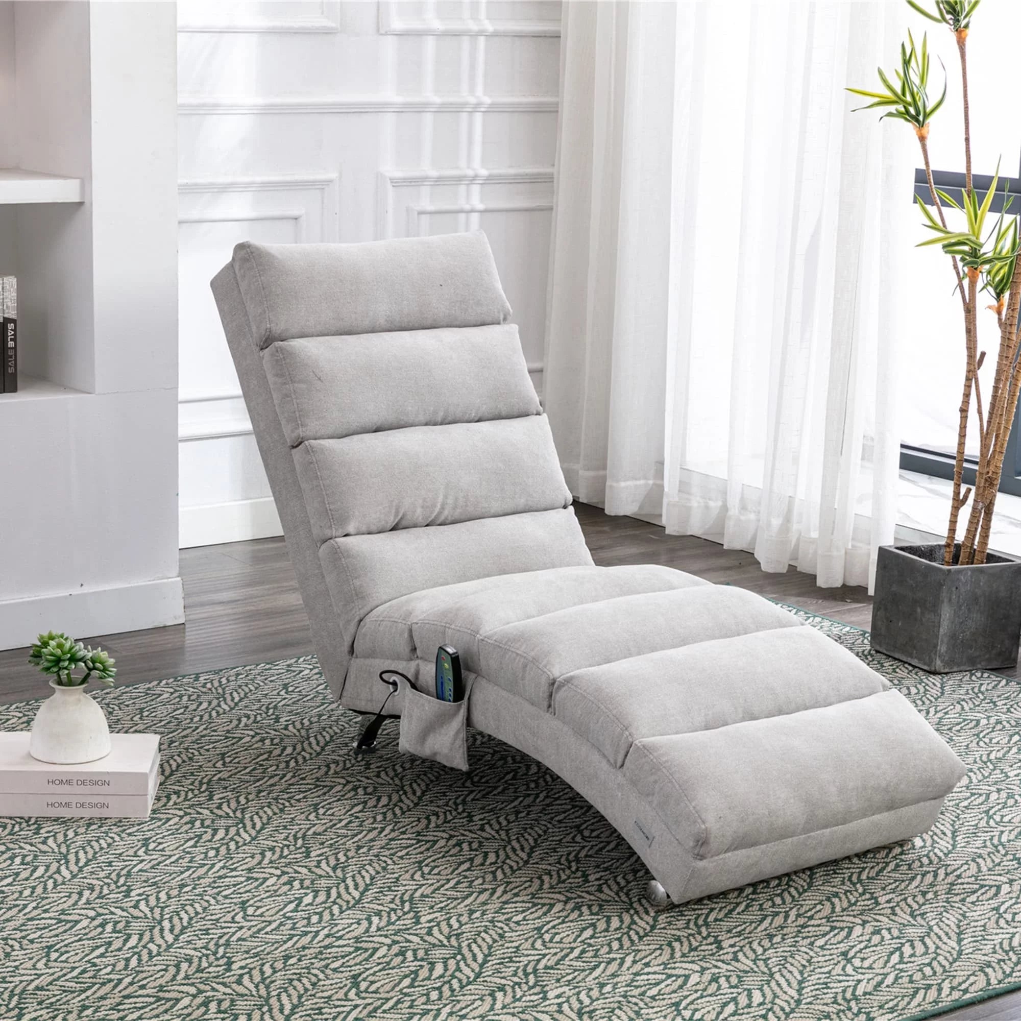 Grey Oversized Chaise Lounge Massage Chair Q904