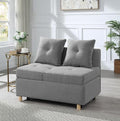 Grey 3 L-Shaped Convertible Sofa Bed W865381