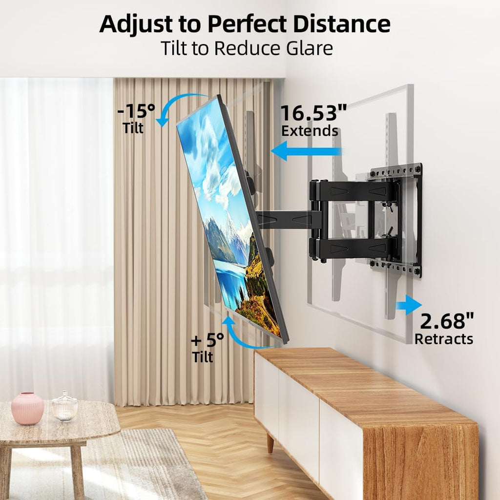 Full Motion TV Wall Mount for 32-85 inch TVs up to 132lbs, Max VESA 600x400mm U8454