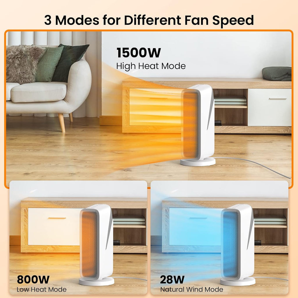 1500W Smart Ceramic Heater with 80° Oscillation K586