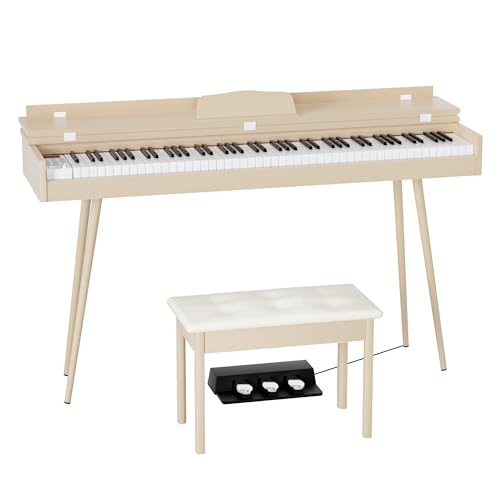 88-Key Weighted Digital Piano with 3 Pedal and Bench, Black C8514