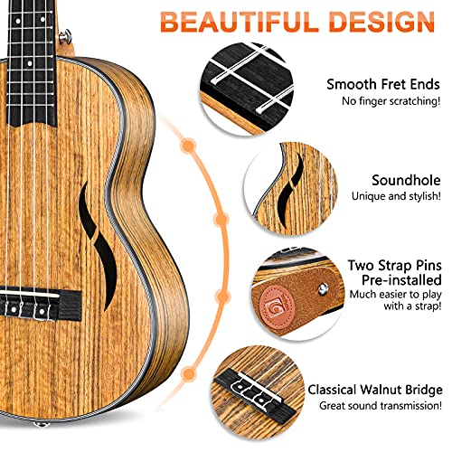 Concert Ukulele 23 Inches Walnut Wood Acoustic Ukulele with Gig Bag U87202