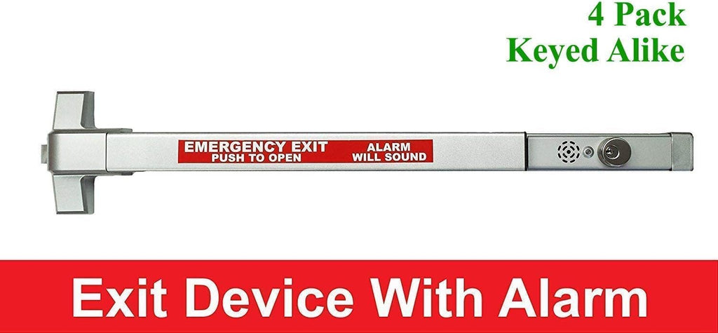 4 Pack Keyed Alike Aluminum Panic Exit Device with Alarm M784