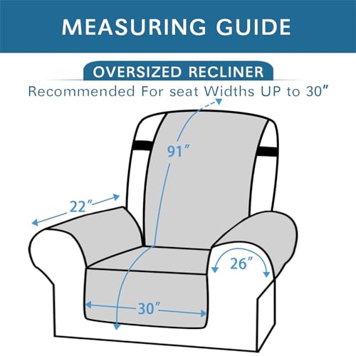 Grey Small Recliner Waterproof Sofa Cover V826831