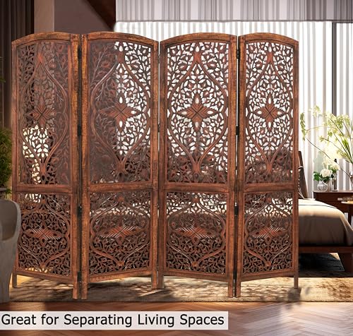 4 Panel Folding Wood Room Divider Y14581