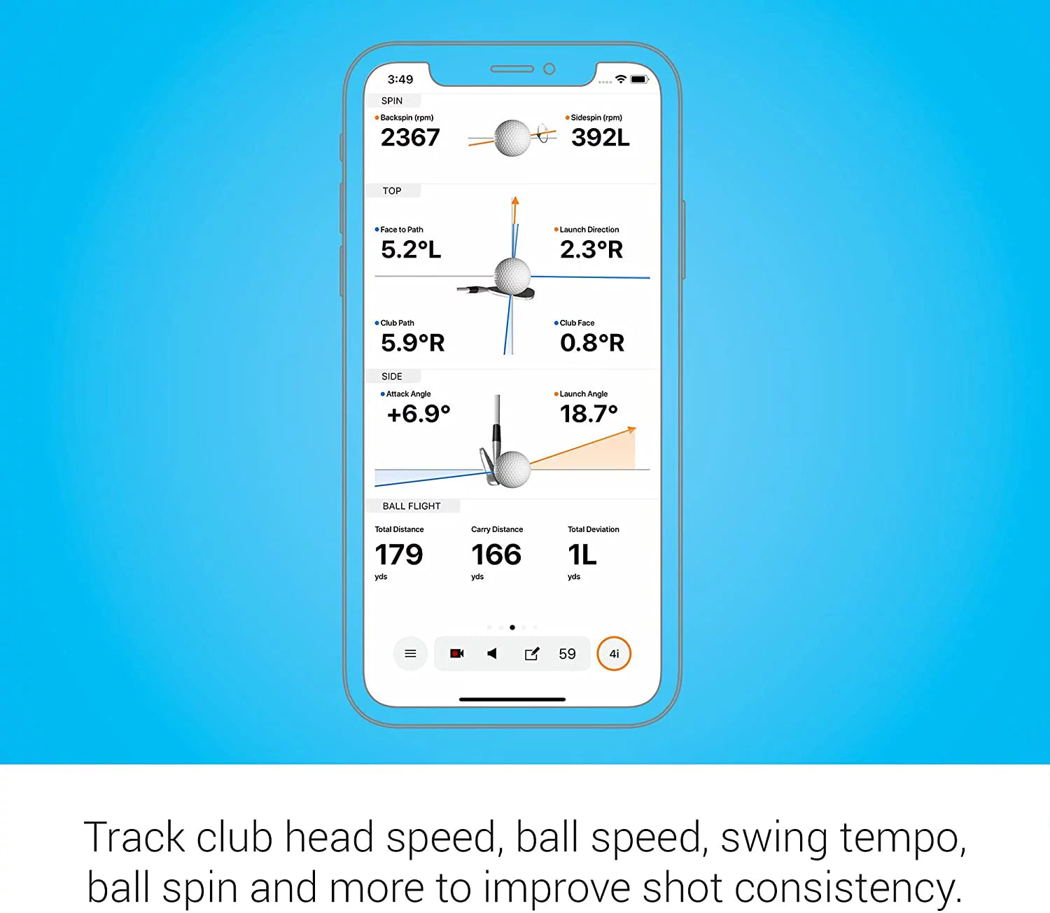 Portable Golf Launch Monitor with 10 Hours Battery Life G777921