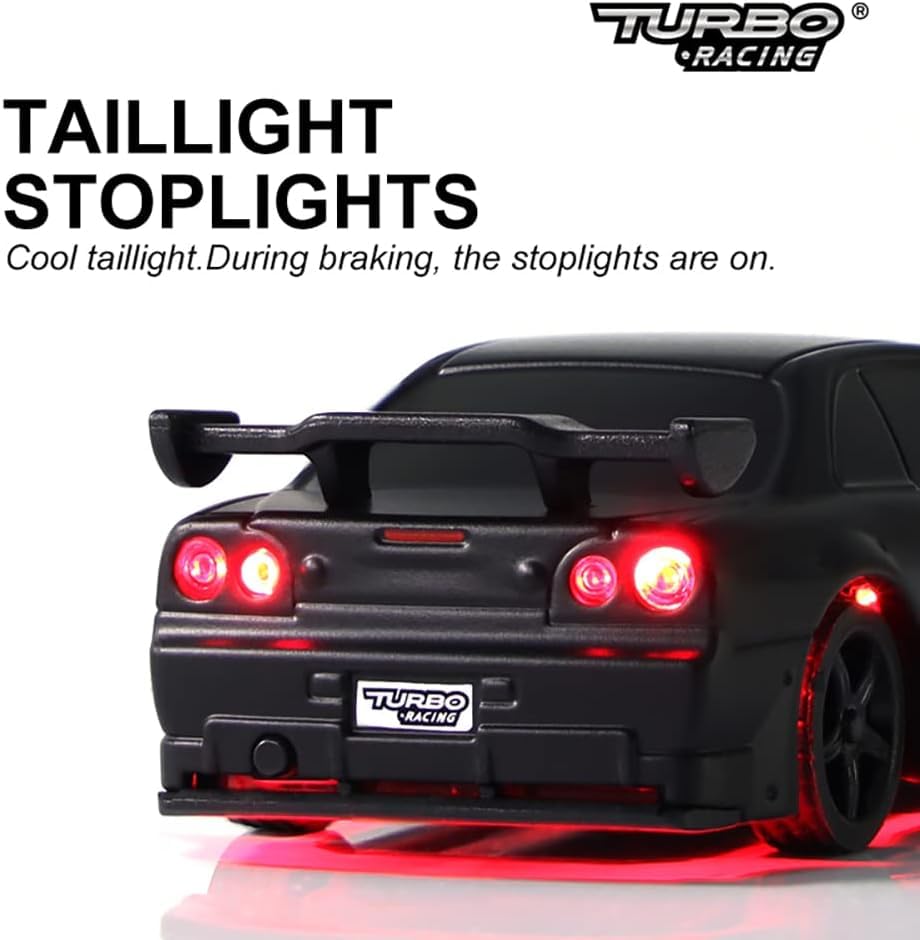 1:76 Scale Drift RC Car with Gyro RTR 2.4GHZ Remote Control with 2 Replaceable Body Shell G918