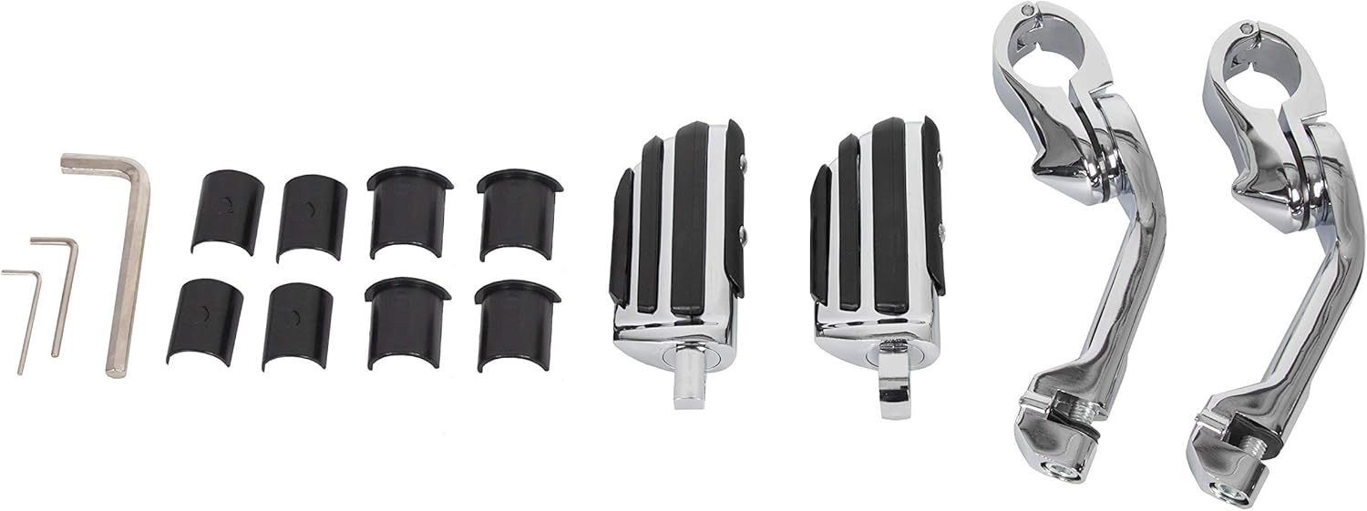 1-1/4" Long Highway Foot Pegs Pedal with Screws for 1.25" Motorcycle Crash Bar Engine Guards Mount Tubing M33630